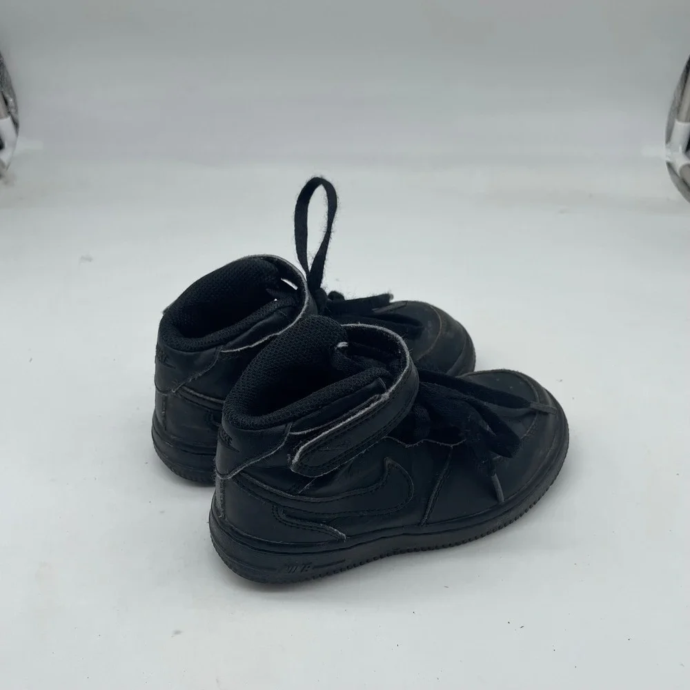 Nike‎ Air Force 1 Mid Toddler Shoes Black 314197-004 Size 9C Mid Top Sneakers